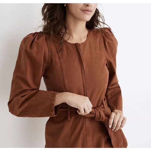 BAUM UND PFERDGARTEN Womens Noralee Jumpsuit Russet-Brown Cotton-Linen Denim 2 - Picture 2 of 13